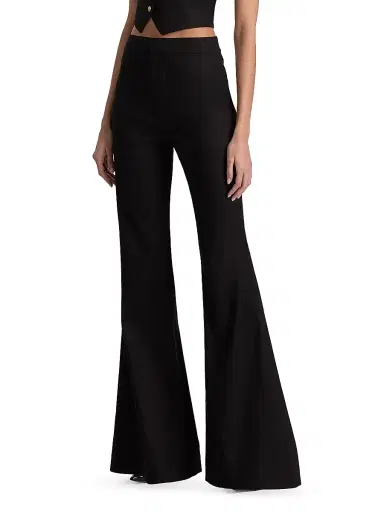 Alice + Olivia Women's Linden Flared Bootcut Crease Trousers - Black - Size 14 | Thumbnail 4 Alice + Olivia Women's Linden Flared Bootcut Crease Trousers - Black - Size 14 | Thumbnail 4