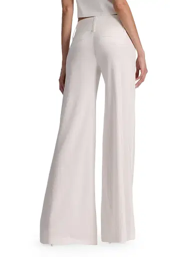 Alice + Olivia Women's Olivia Wide-Leg Flare Pants - Off White - Size 14 | Thumbnail 5