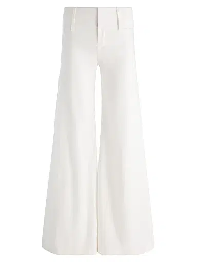 Alice + Olivia Women's Olivia Wide-Leg Flare Pants - Off White - Size 14 | Thumbnail 1