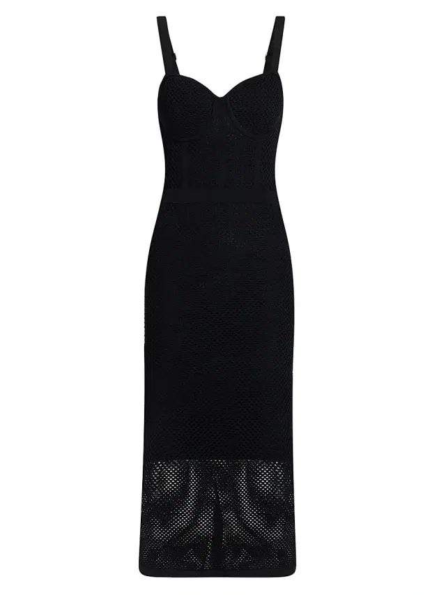 L'AGENCE Women's Michelle Pointelle-Knit Body-Con Dress - Black