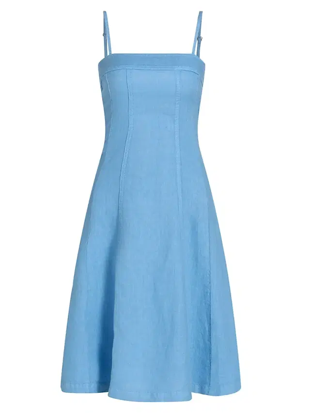 L'AGENCE Women's Mitzy Linen Midi-Dress - Allure Blue