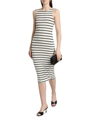 L'Agence Women's Nura Stripe Racerback Midi-Dress | Thumbnail 2 L'Agence Women's Nura Stripe Racerback Midi-Dress | Thumbnail 2