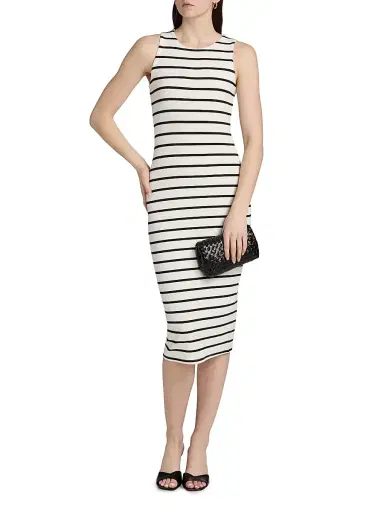 L'Agence Women's Nura Stripe Racerback Midi-Dress | Thumbnail 3 L'Agence Women's Nura Stripe Racerback Midi-Dress | Thumbnail 3