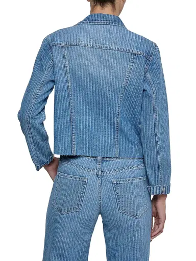 L'Agence Women's Janelle Slim Raw Denim Jacket | Thumbnail 5