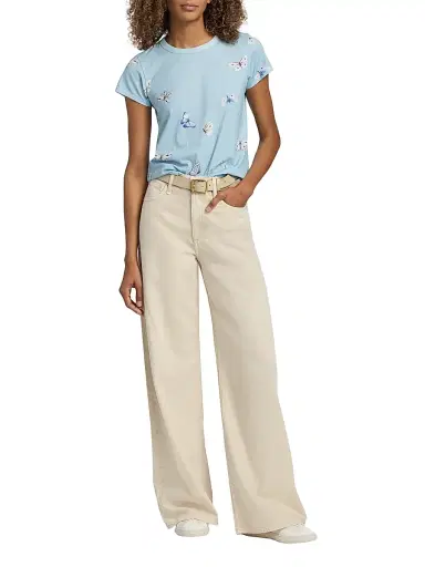 rag & bone Women's Featherweight Sofie Wide-Leg Jeans - Sand Stone | Thumbnail 2 rag & bone Women's Featherweight Sofie Wide-Leg Jeans - Sand Stone | Thumbnail 2