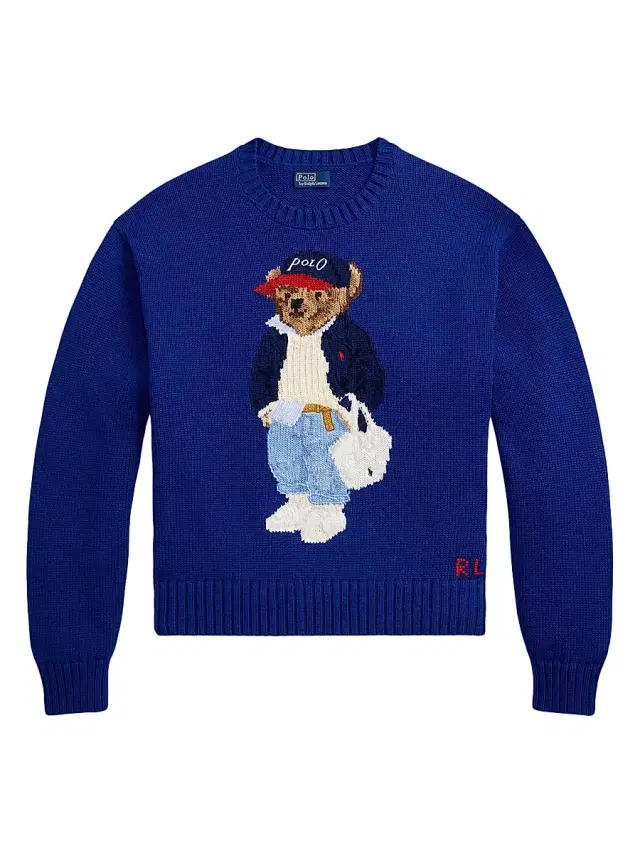 Polo Ralph Lauren Women's Polo Bear Cotton Crewneck Sweater - Sporting Royal
