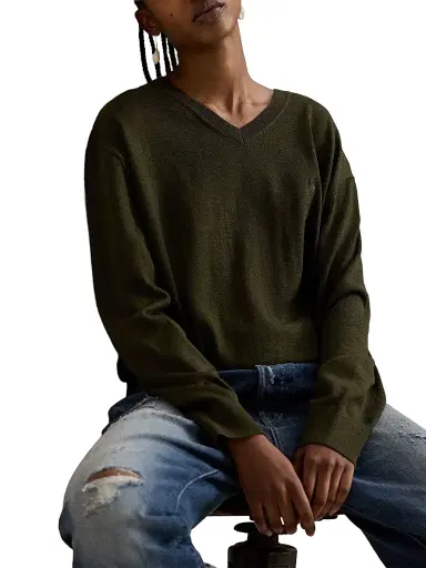 Polo Ralph Lauren Women's Logo-Embroidered Wool Sweater - Harvest Olive | Thumbnail 5