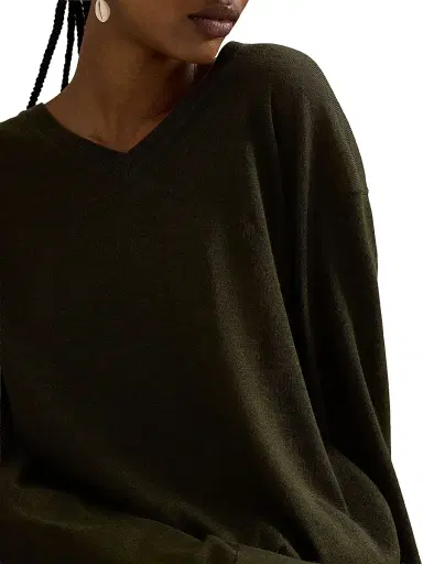 Polo Ralph Lauren Women's Logo-Embroidered Wool Sweater - Harvest Olive | Thumbnail 6