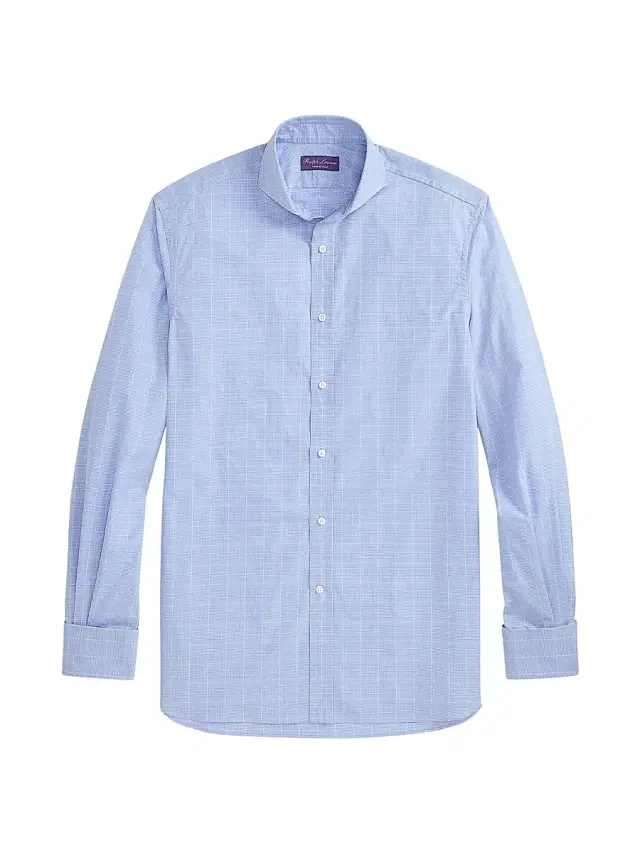 Ralph Lauren Purple Label Men's Glen Check Dress Shirt - Blue White Multi