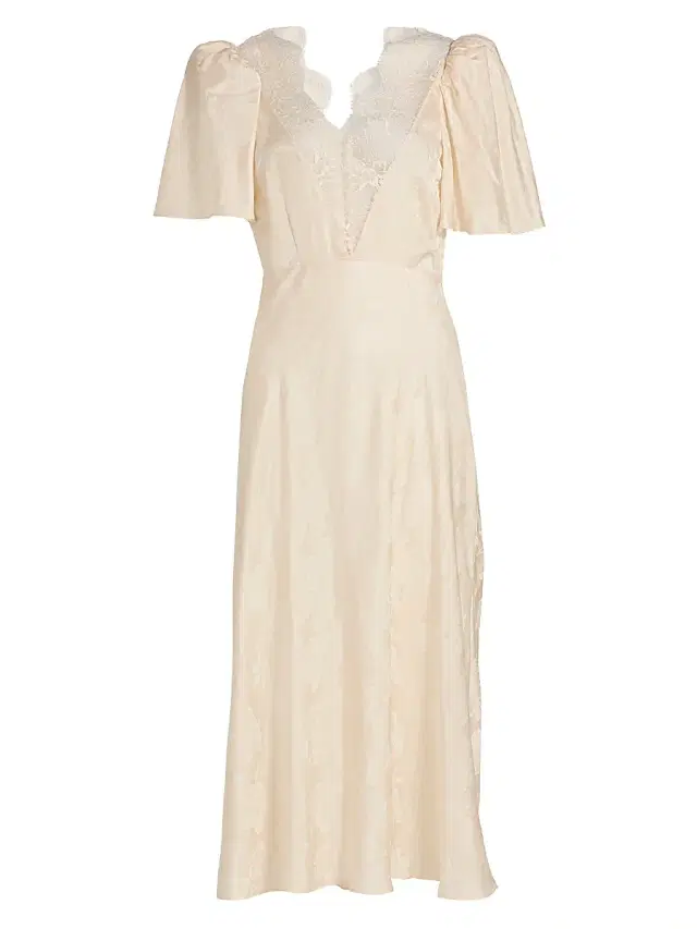 Ronny Kobo Women's Philo Floral Satin Midi-Dress - Marble