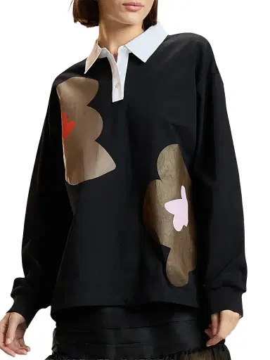 CYNTHIA ROWLEY Women's Ardie Graphic Cotton Rugby Shirt | Thumbnail 1