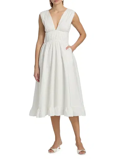 Peixoto Women's Ava Cotton Midi-Dress - White - Size Large | Thumbnail 2 Peixoto Women's Ava Cotton Midi-Dress - White - Size Large | Thumbnail 2