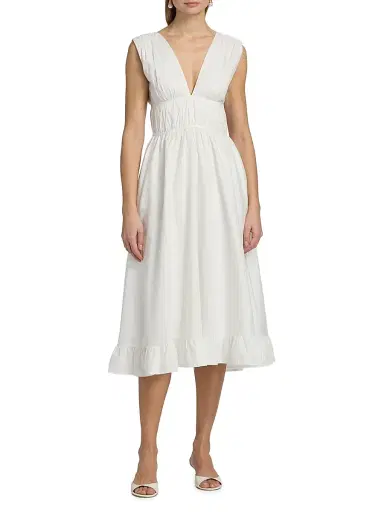 Peixoto Women's Ava Cotton Midi-Dress - White - Size Large | Thumbnail 3 Peixoto Women's Ava Cotton Midi-Dress - White - Size Large | Thumbnail 3