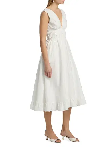Peixoto Women's Ava Cotton Midi-Dress - White - Size Large | Thumbnail 4 Peixoto Women's Ava Cotton Midi-Dress - White - Size Large | Thumbnail 4