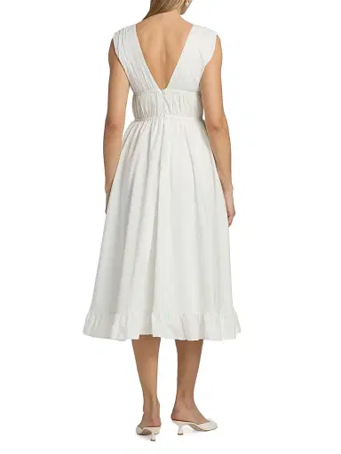 Peixoto Women's Ava Cotton Midi-Dress - White - Size Large | Thumbnail 5 Peixoto Women's Ava Cotton Midi-Dress - White - Size Large | Thumbnail 5