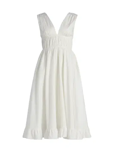 Peixoto Women's Ava Cotton Midi-Dress - White - Size Large | Thumbnail 1 Peixoto Women's Ava Cotton Midi-Dress - White - Size Large | Thumbnail 1