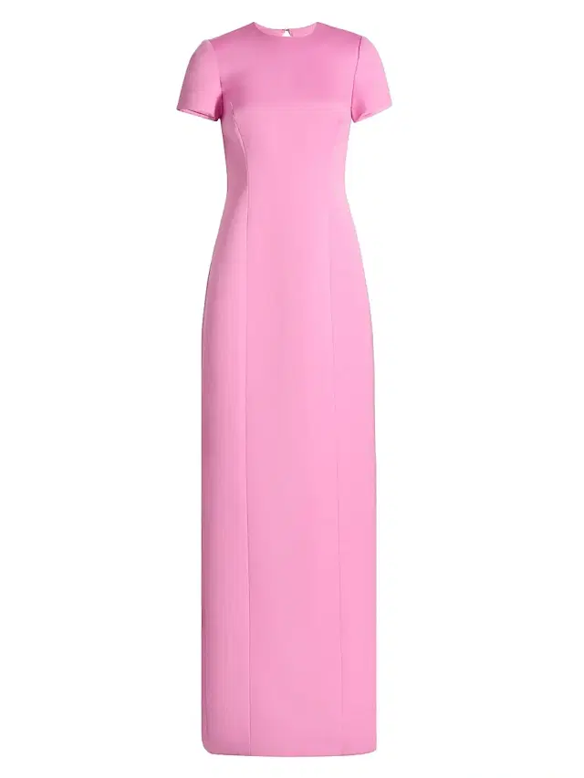 Theia Women's Kyne Column Duchess Satin Gown - Sweetheart Pink