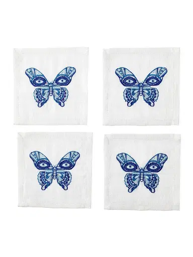 Jonathan Adler Butterfly Cocktail Napkins 4-Piece Set | Thumbnail 2