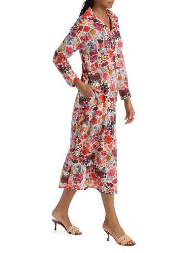 Ro's Garden Women's Brussels Floral Cotton Midi-Dress | Thumbnail 2 Ro's Garden Women's Brussels Floral Cotton Midi-Dress | Thumbnail 2