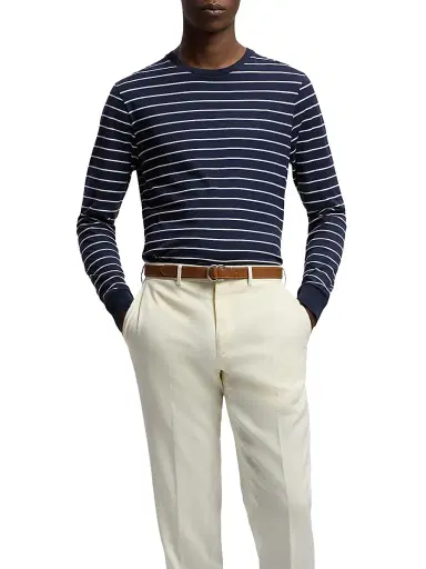 Ralph Lauren Purple Label Men's O-Ring Skinny Leather Belt - Gold | Thumbnail 3