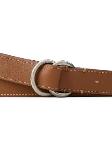 Ralph Lauren Purple Label Men's O-Ring Skinny Leather Belt - Gold | Thumbnail 4