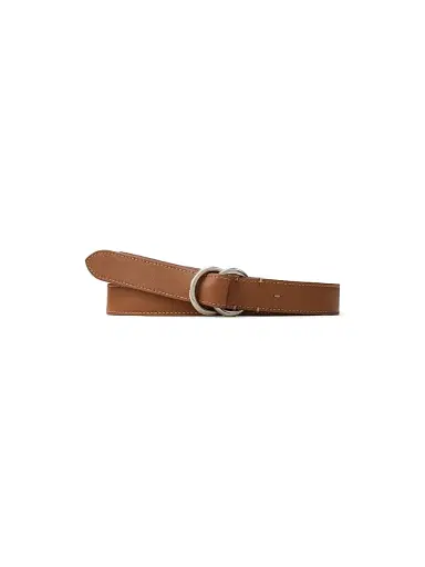 Ralph Lauren Purple Label Men's O-Ring Skinny Leather Belt - Gold | Thumbnail 1