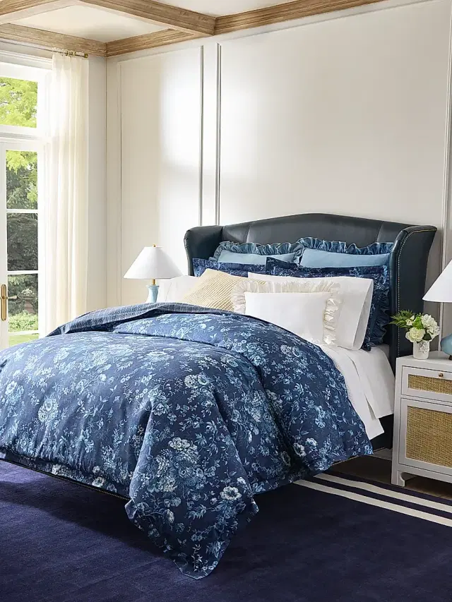 Ralph Lauren Kathryn Reversible Cotton King Duvet Cover - Indigo King