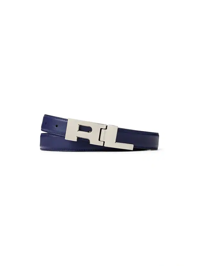 Men's RL Hinge Leather Belt - Classic Chairman Navy