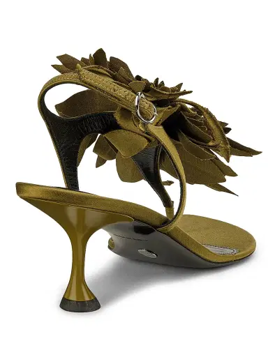 Proenza Schouler Women's Tee 60MM Flower Satin Sandals - Pistachio | Thumbnail 3
