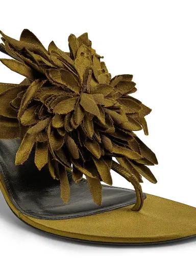 Proenza Schouler Women's Tee 60MM Flower Satin Sandals - Pistachio | Thumbnail 5