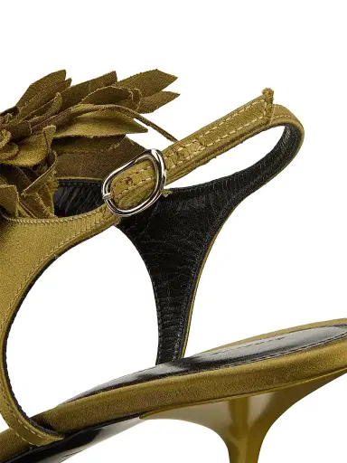 Proenza Schouler Women's Tee 60MM Flower Satin Sandals - Pistachio | Thumbnail 6