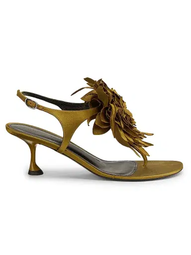 Proenza Schouler Women's Tee 60MM Flower Satin Sandals - Pistachio | Thumbnail 1
