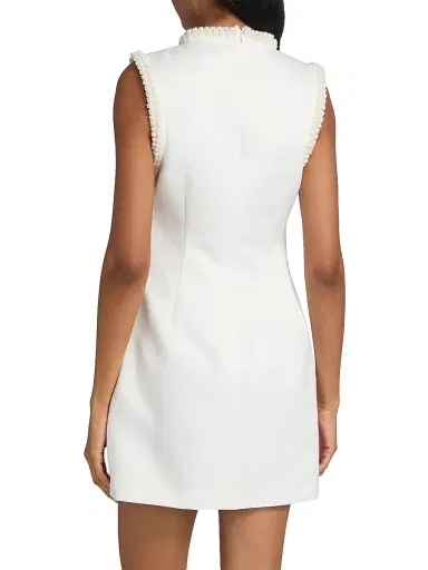 Elliatt Women's Sia Pearl-Trim High-Neck Satin Minidress - White | Thumbnail 5 Elliatt Women's Sia Pearl-Trim High-Neck Satin Minidress - White | Thumbnail 5