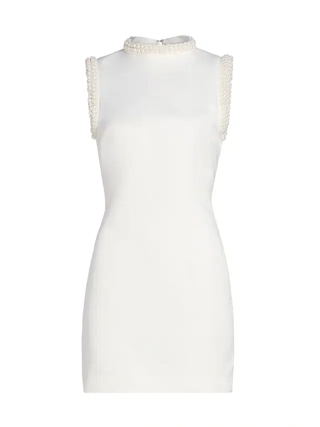 Elliatt Women's Sia Pearl-Trim High-Neck Satin Minidress - White