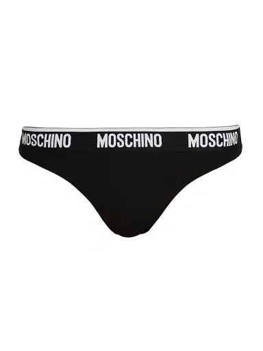 MOSCHINO Women's 2-Pack Logo Stretch-Cotton Brief Set - Black - Size XL | Thumbnail 1