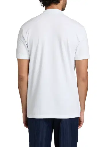 MOSCHINO Men's Label Pocket Cotton Polo Shirt - White - Size 42 | Thumbnail 5 MOSCHINO Men's Label Pocket Cotton Polo Shirt - White - Size 42 | Thumbnail 5