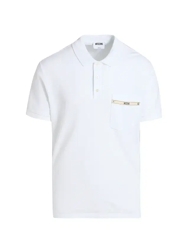 Men's Label Pocket Cotton Polo Shirt - White