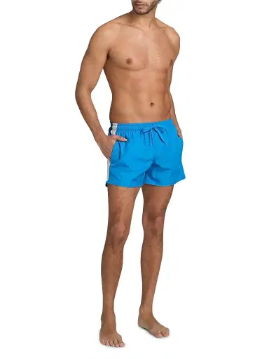 MOSCHINO Men's Striped Drawstring Swim Shorts - Blue - Size 44 | Thumbnail 2 MOSCHINO Men's Striped Drawstring Swim Shorts - Blue - Size 44 | Thumbnail 2