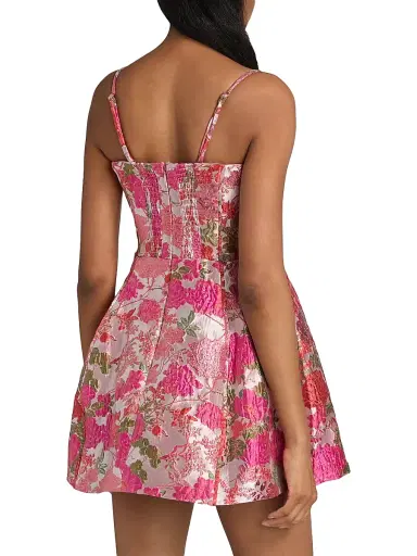 Elliatt Women's Floralie Strapless Jacquard Tulip Minidress - Pink Floral | Thumbnail 5