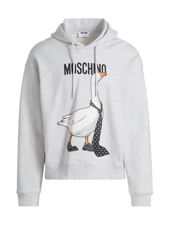 Men's Goose Logo Cotton Hoodie - Grey