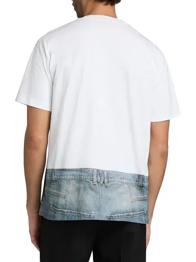 Moschino Men's Jeans Cotton Crewneck T-Shirt - White | Thumbnail 5 Moschino Men's Jeans Cotton Crewneck T-Shirt - White | Thumbnail 5