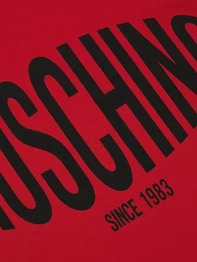 Moschino Men's Logo Cotton Crewneck T-Shirt - Red | Thumbnail 7 Moschino Men's Logo Cotton Crewneck T-Shirt - Red | Thumbnail 7