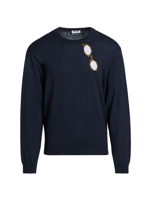 Men's Sunglasses Trompe L'Oeil Wool Sweater - Dark Blue