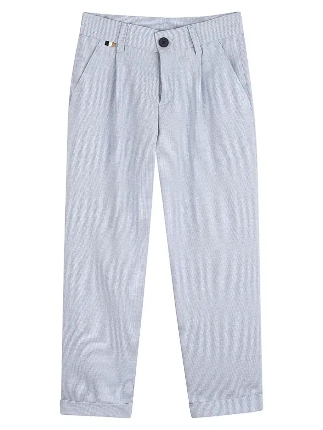 BOSS Little Boy's & Boy's Ceremony Micro Plaid Pants - Medium Grey
