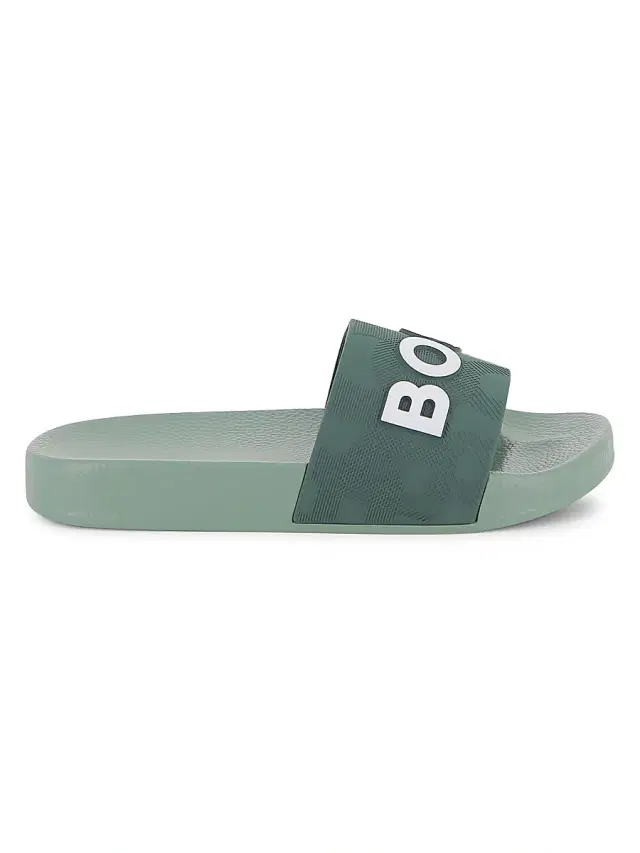 Boy's Logo Slide Sandals - Stone Pine 13 (Child)