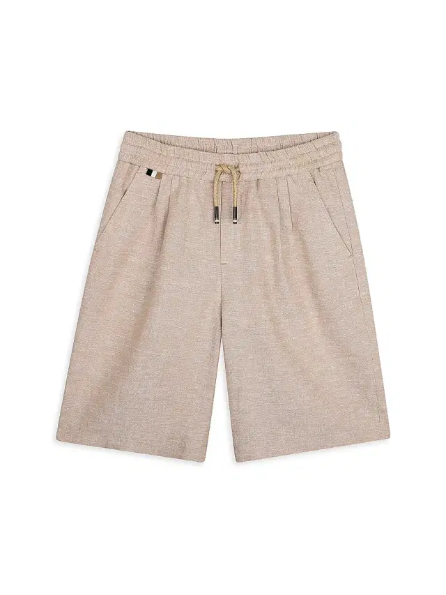 BOSS Little Boy's & Boy's Linen-Blend Shorts - Stone
