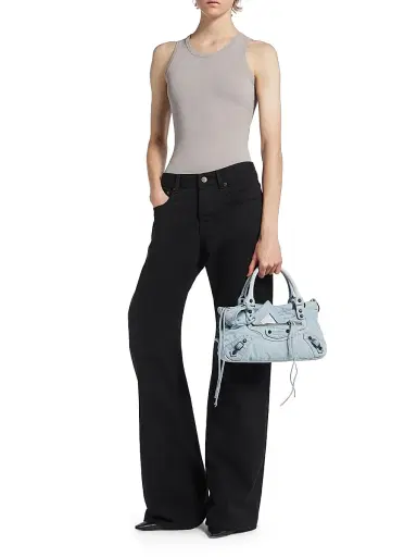 Balenciaga Women's Le City First Shoulder Bag - Light Blue | Thumbnail 2 Balenciaga Women's Le City First Shoulder Bag - Light Blue | Thumbnail 2
