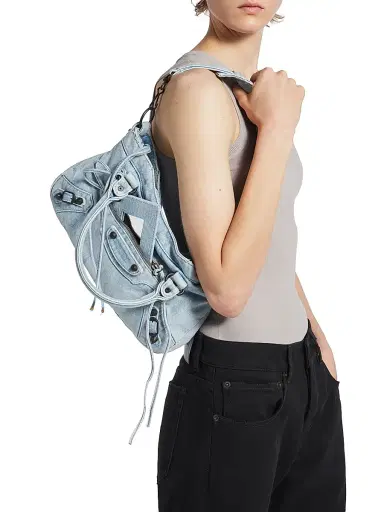 Balenciaga Women's Le City First Shoulder Bag - Light Blue | Thumbnail 3 Balenciaga Women's Le City First Shoulder Bag - Light Blue | Thumbnail 3