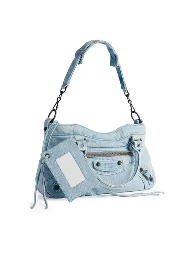 Balenciaga Women's Le City First Shoulder Bag - Light Blue | Thumbnail 4 Balenciaga Women's Le City First Shoulder Bag - Light Blue | Thumbnail 4