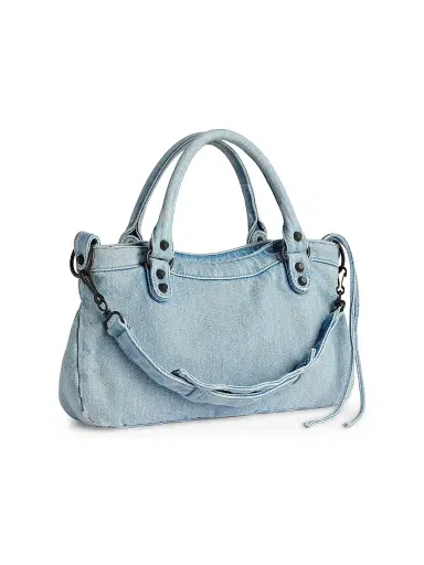 Balenciaga Women's Le City First Shoulder Bag - Light Blue | Thumbnail 5 Balenciaga Women's Le City First Shoulder Bag - Light Blue | Thumbnail 5